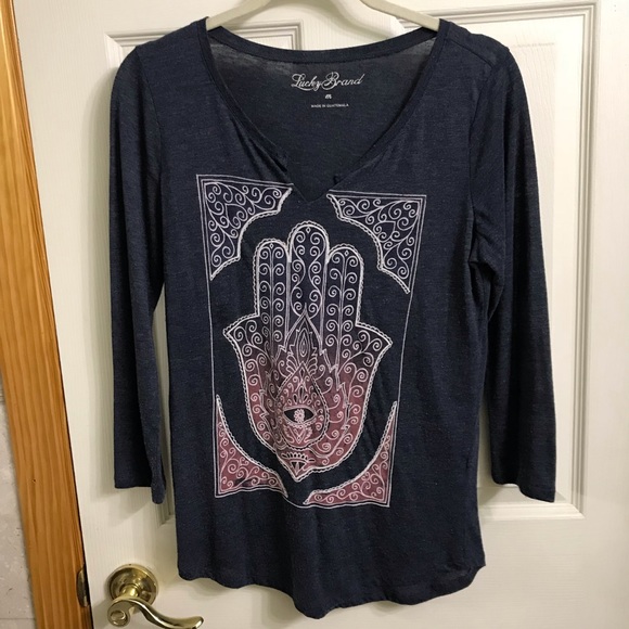 Lucky Brand Tops - Lucky Brand hamsa long sleeve t-shirt size M